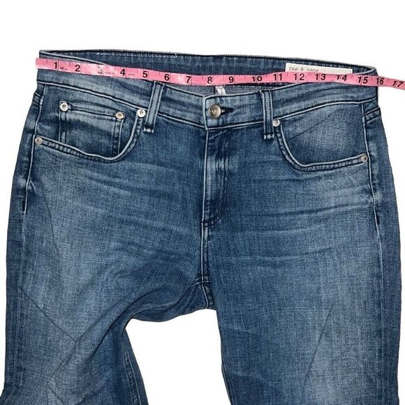Rag & Bone Dre Low-Rise Slim Boyfriend Sapphire Denim Jeans FLAW sz 27 - Picture 7 of 10